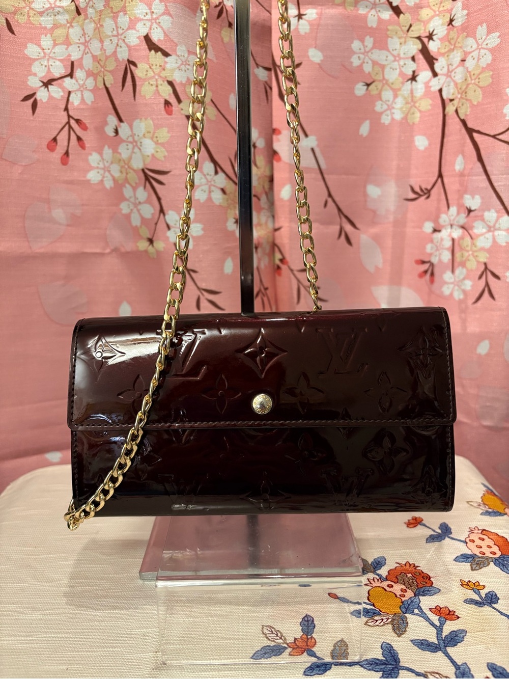 Louis Vuitton Monogram Vernis Sarah Long Wallet Amarante 2012